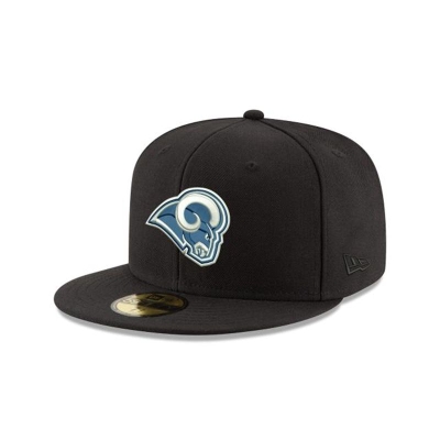 Black Los Angeles Rams Hat - New Era NFL 59FIFTY Fitted Caps USA0487659